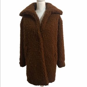 American Eagle Sherpa Coat Jacket. Brown. Small.